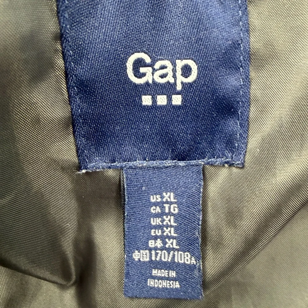 GAP Mid Puffer Jacket Silver Heather Hooded Faux-Fur Lined – Women’s Size XL